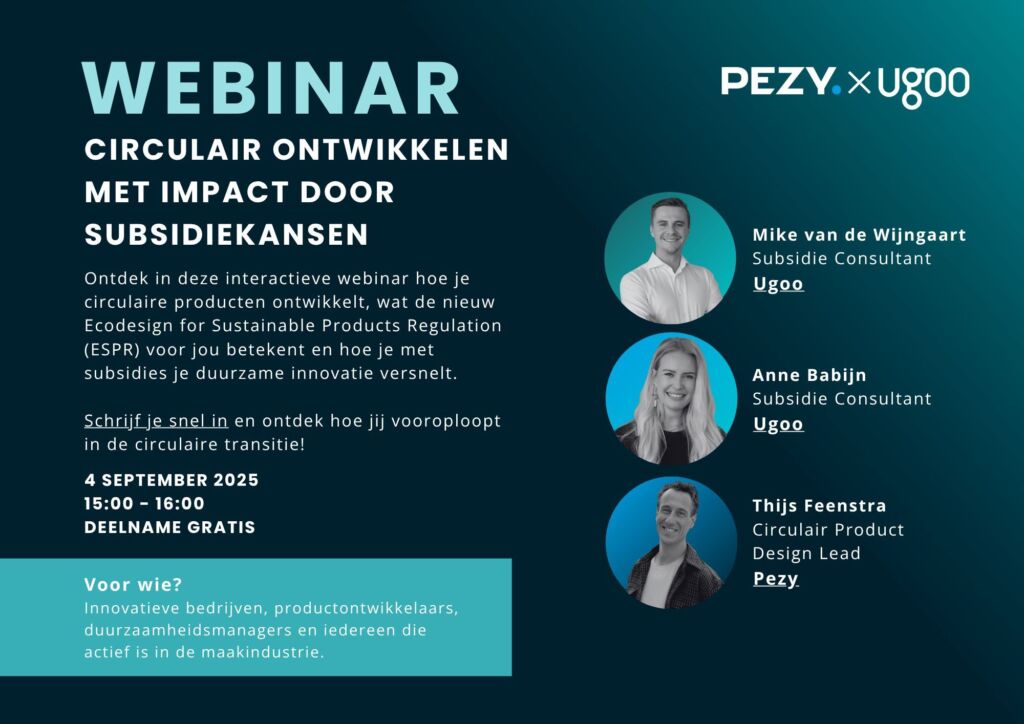 Banner LinkedIn Webinar circulair ontwikkelen met impact door subsidiekansen