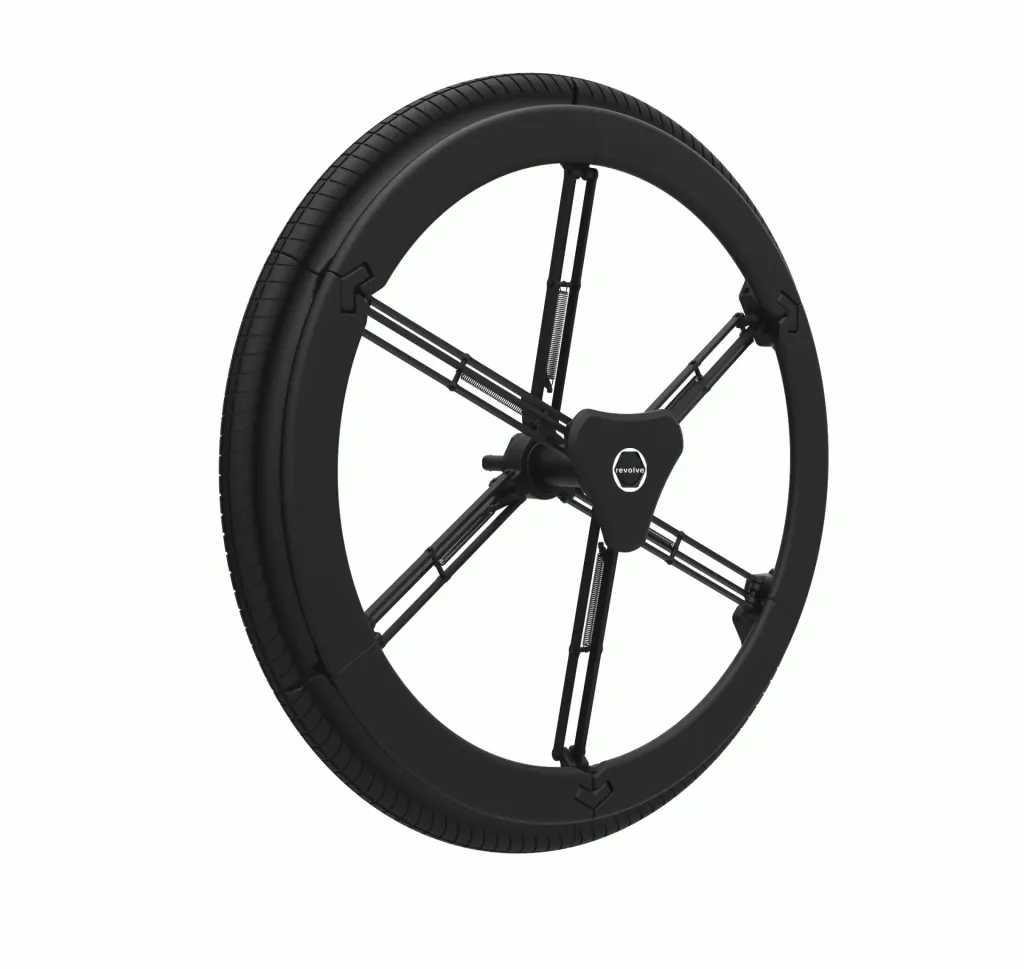 Schwarzes Revolve-Rad im ausgeklappten Zustand.